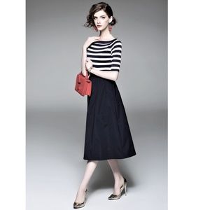 Nordstrom Halogen Black Pleated Skirt